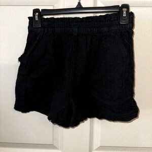 Aerie Women's Black gauze cotton Shorts S summer beach vacation